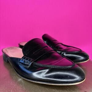 J. Crew Academy Black Patent Leather Penny Loafer Mule US 7.5